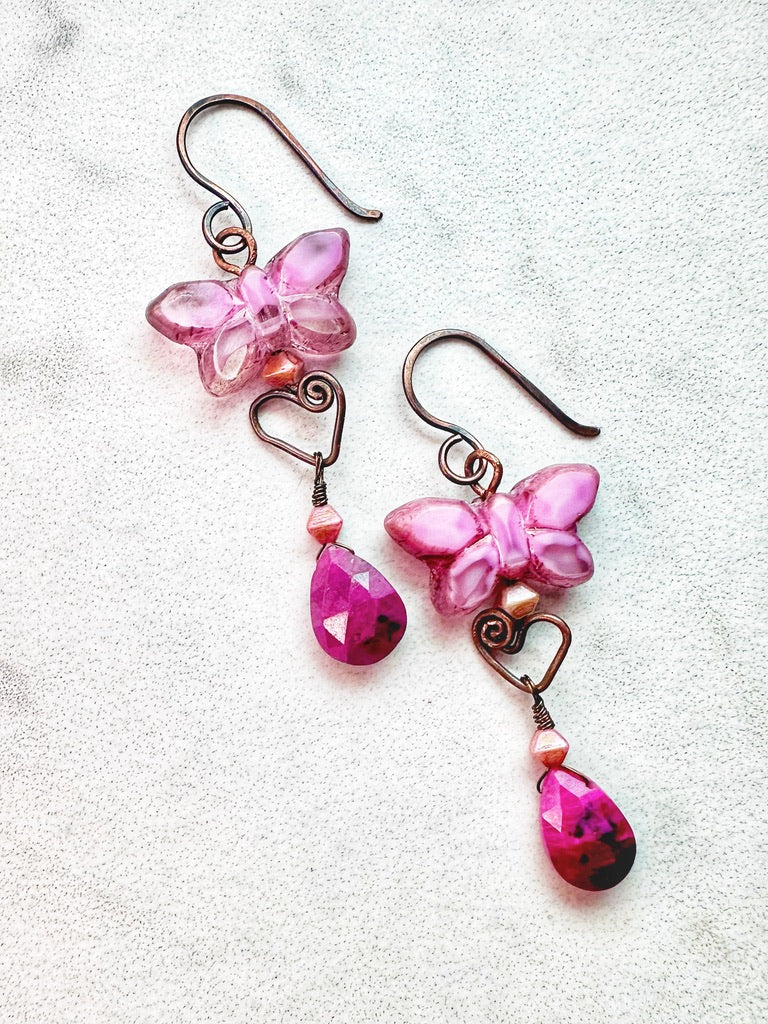 Butterfly Ruby Earrings
