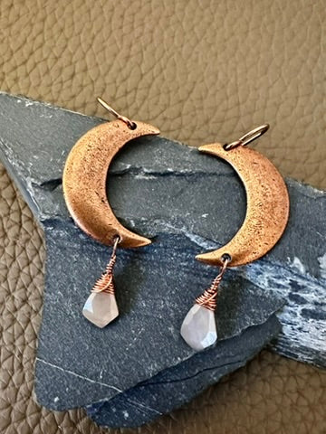 Waxing Moonstone Earrings
