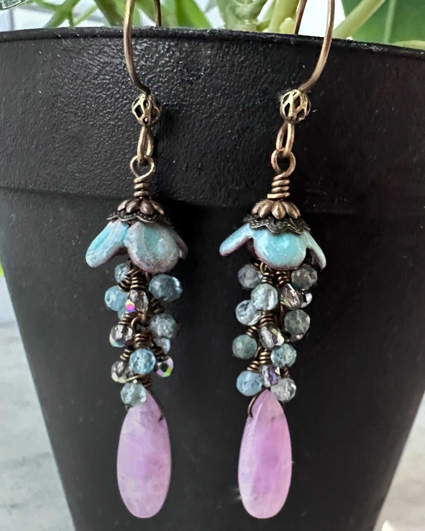 Kunzite Cluster Earrings