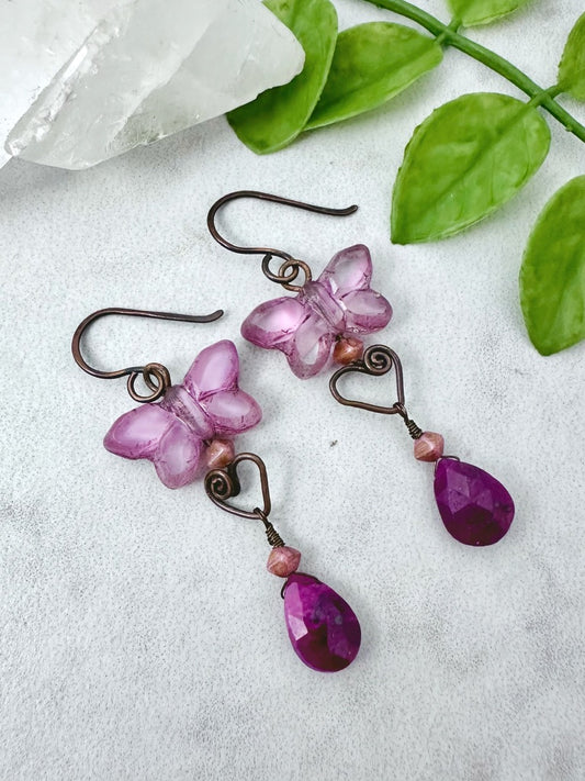 Butterfly Ruby Earrings